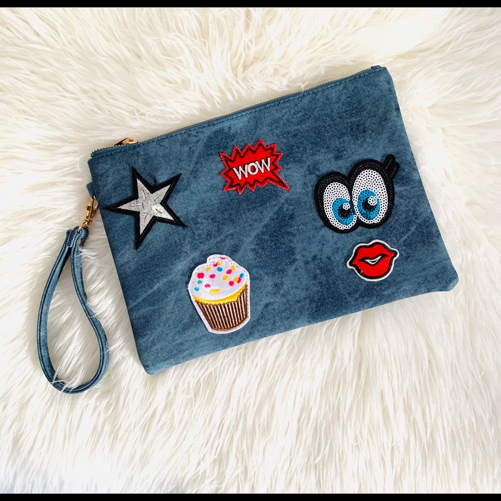 Blue jean women clutch